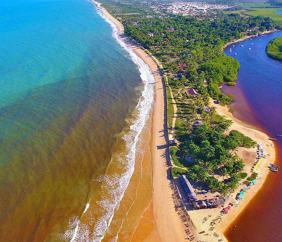 Vista aérea de Caraíva, Bahia