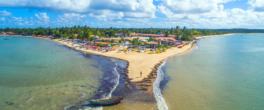 Vista aérea da Praia de Coroa Vermelha, Porto Seguro